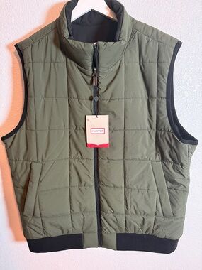 Hunter Green & Black Stan Reversible Quilted Puffer Vest Size XL NWT